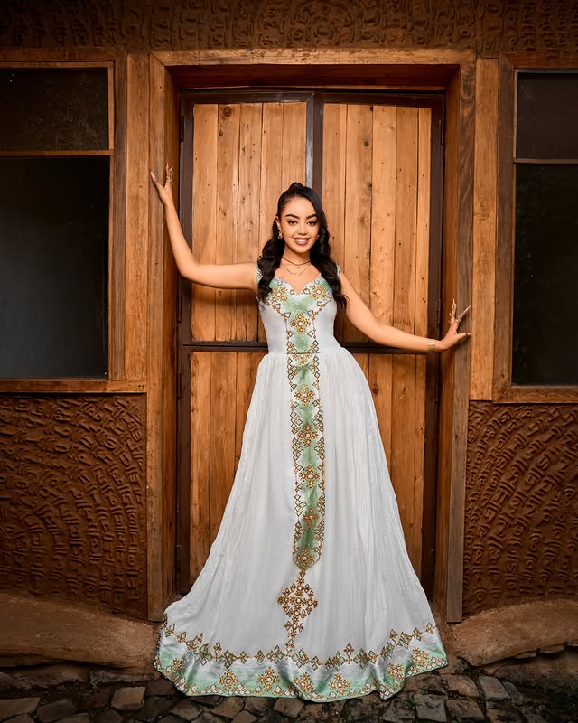 Elegant Tilet Habesha Kemis — modern traditional dress by WEG DESIGN