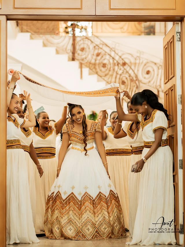Habesha wedding attire by WEG DESIGN